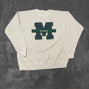 Vintage Maine sweatshirt mens XL Grey 1990s Lee New York Usa